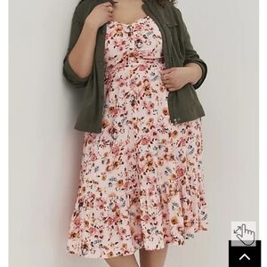 Torrid Floral Pink Midi Dress